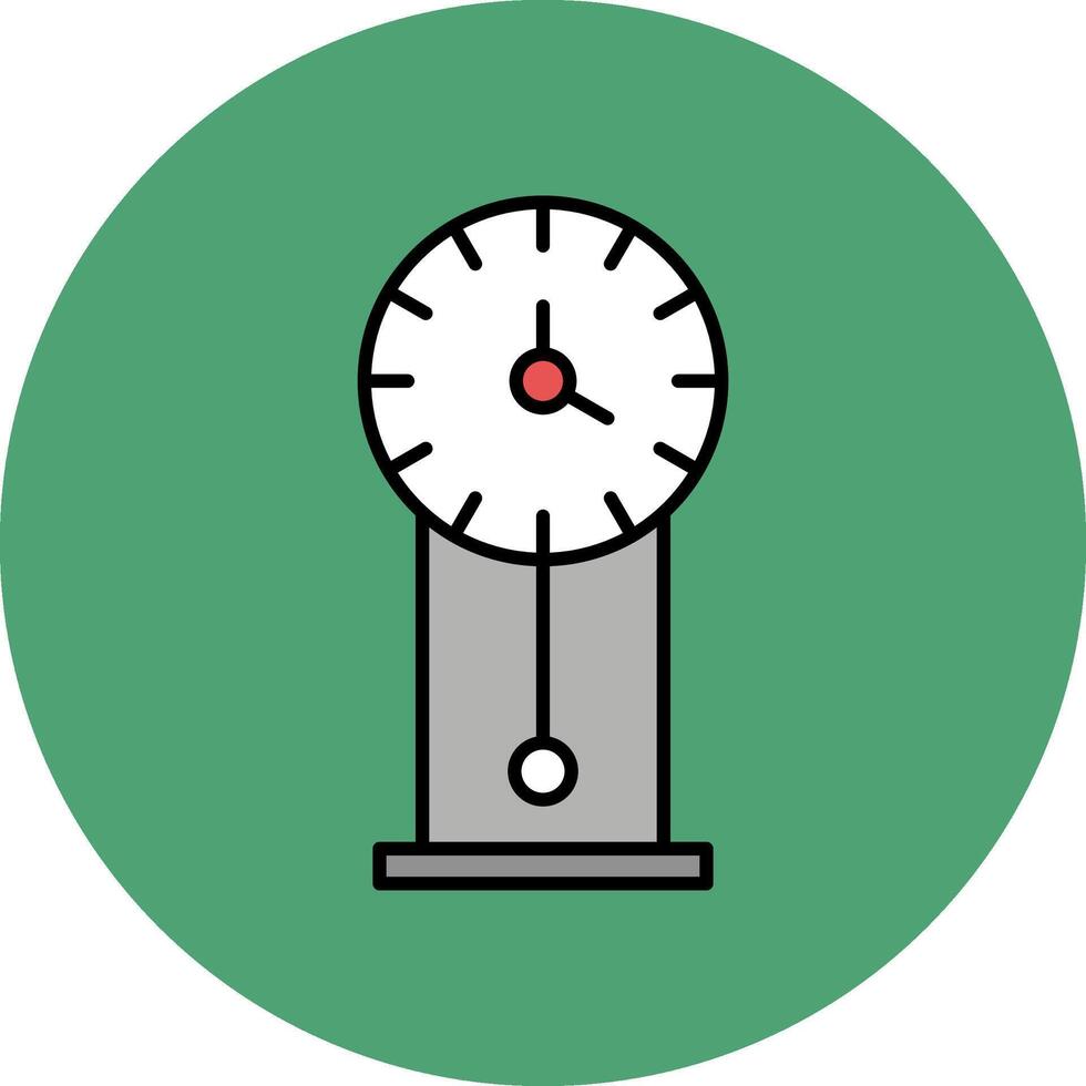 Vintage Clock Line Filled multicolour Circle Icon vector