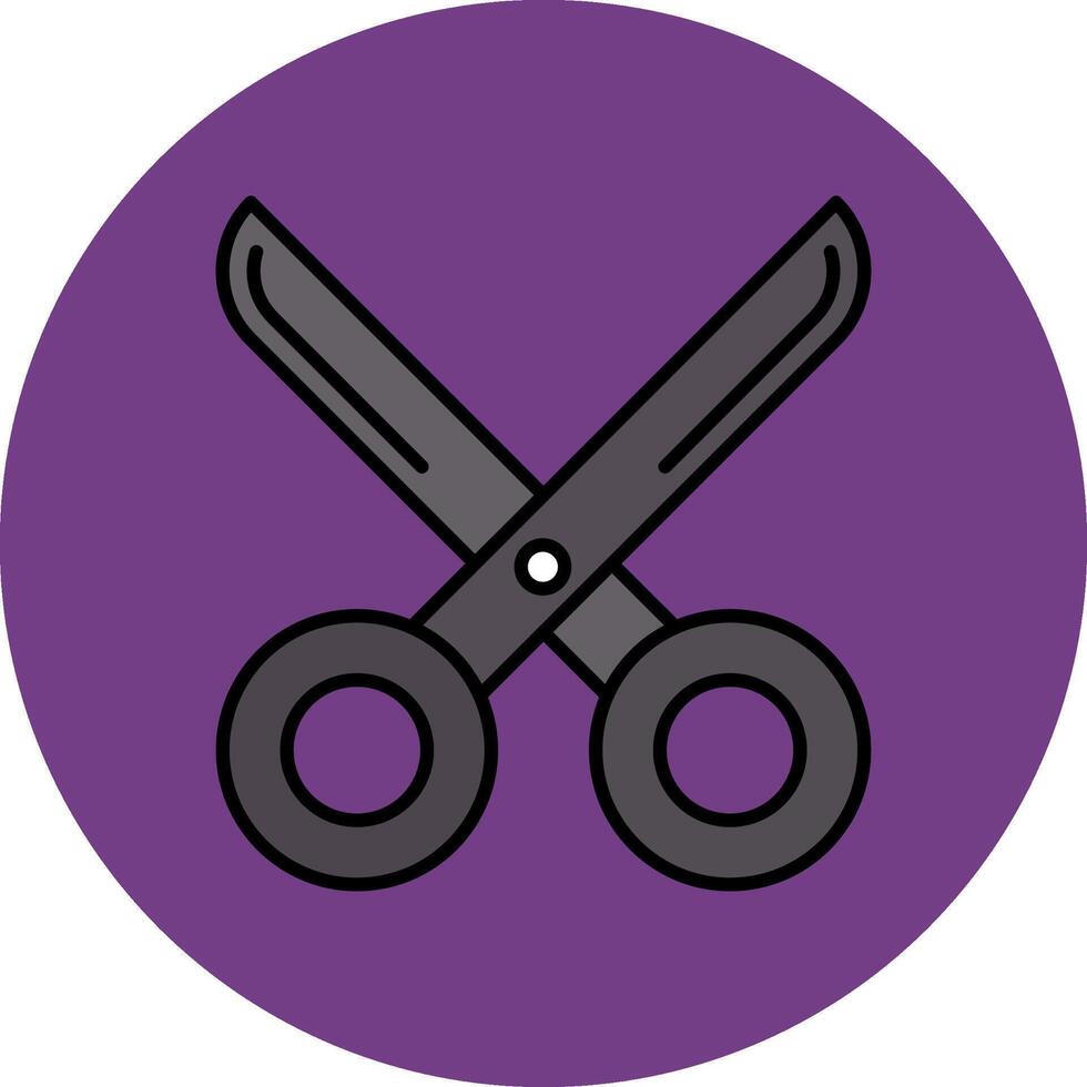 scissor Line Filled multicolour Circle Icon vector