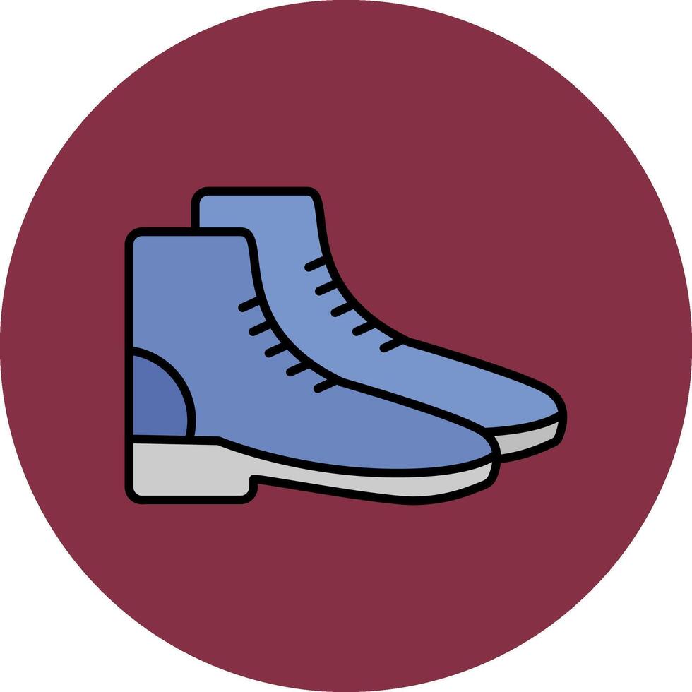 Boots Line Filled multicolour Circle Icon vector