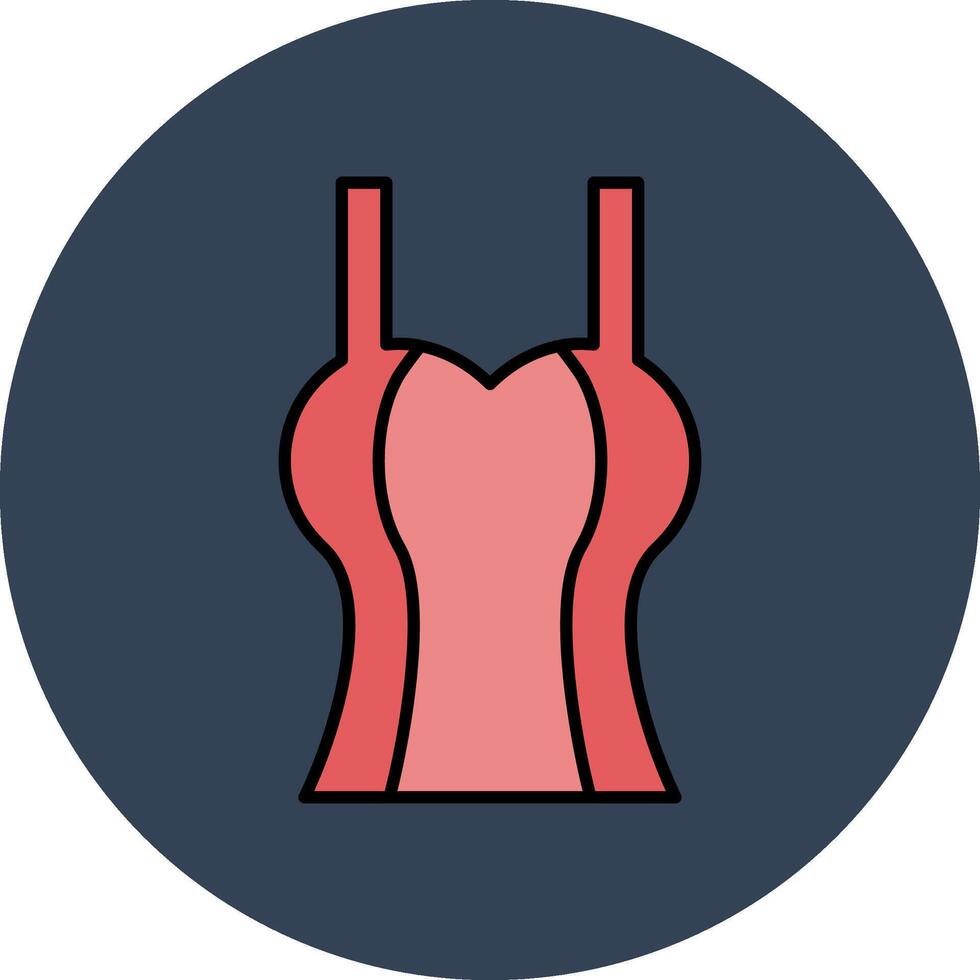 Tanktop Line Filled multicolour Circle Icon vector
