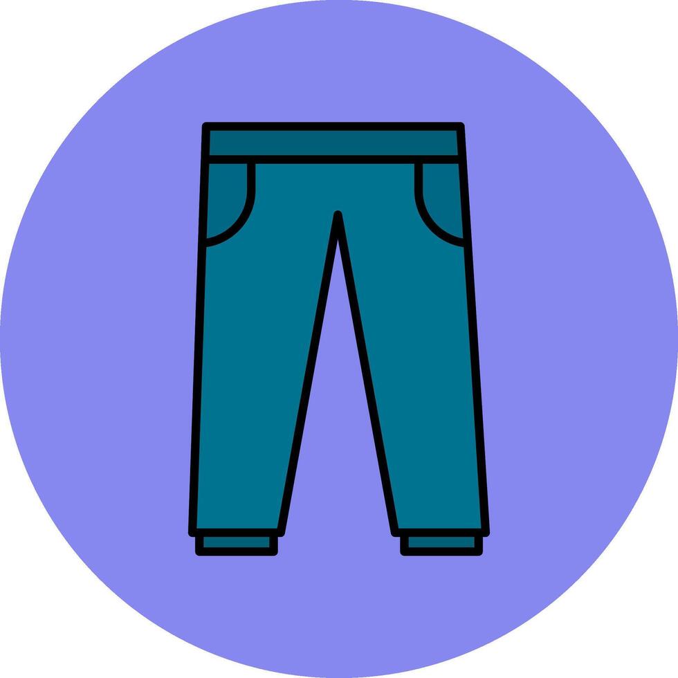 Trousers Line Filled multicolour Circle Icon vector