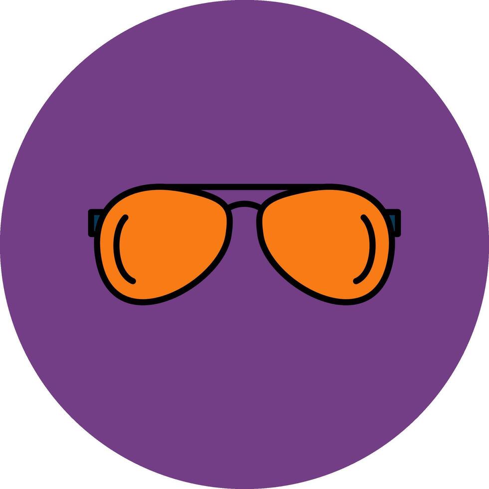 Dom lentes línea lleno multicolor circulo icono vector