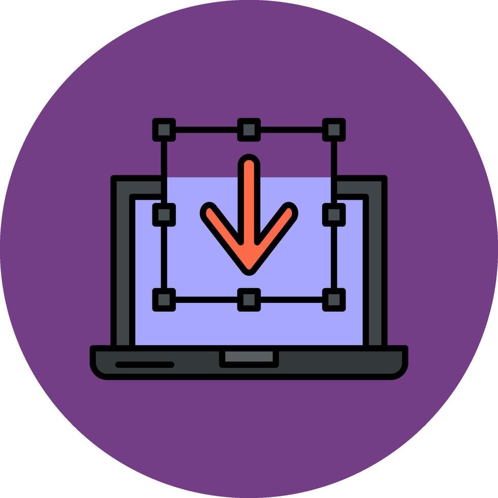 Direct Download Line Filled multicolour Circle Icon vector