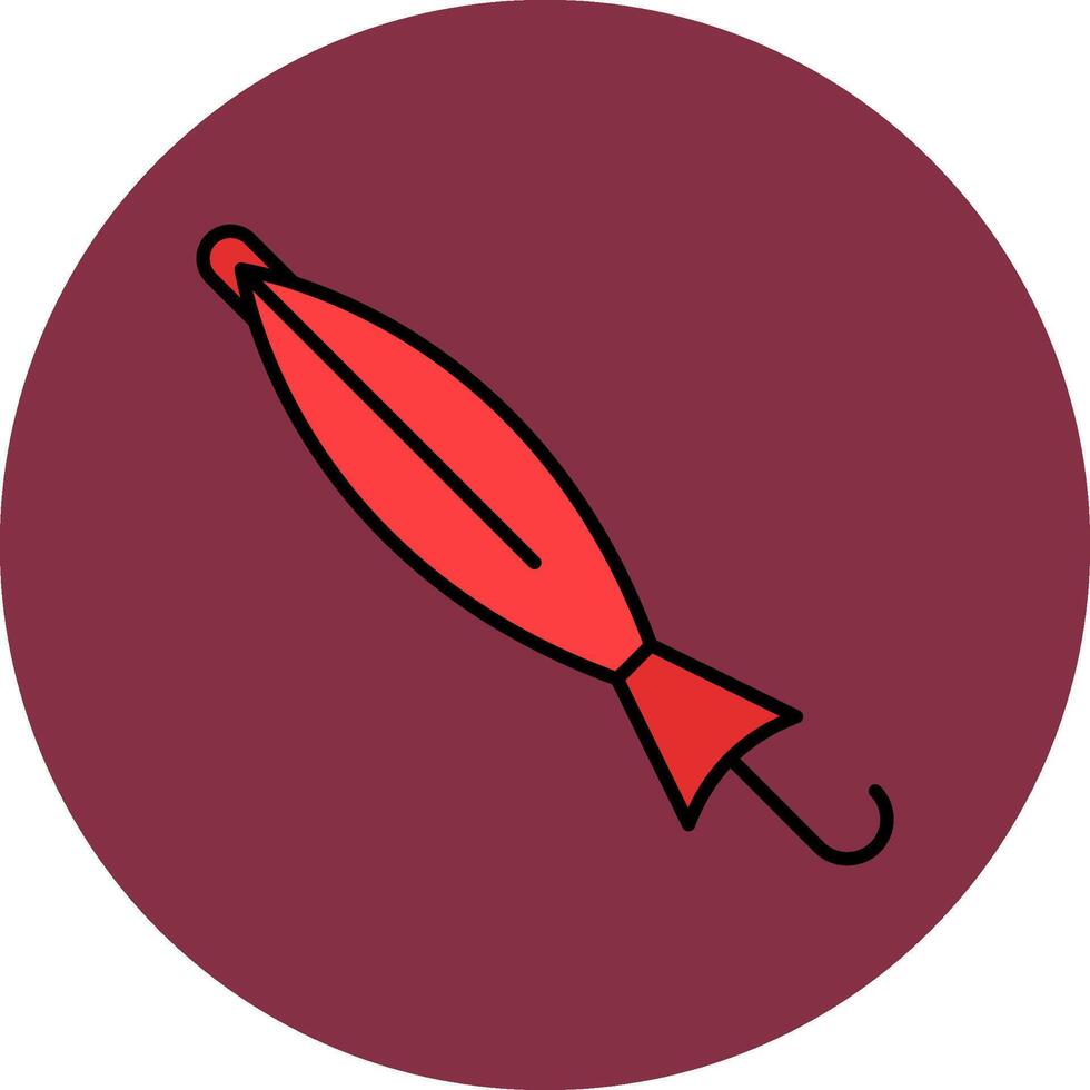 Closed Umbrella Line Filled multicolour Circle Icon vector