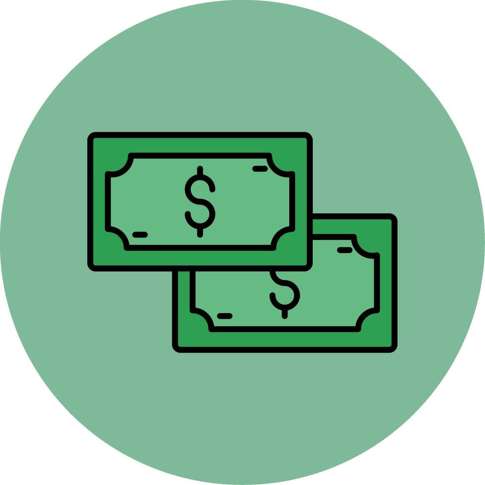 Cash Line Filled multicolour Circle Icon vector