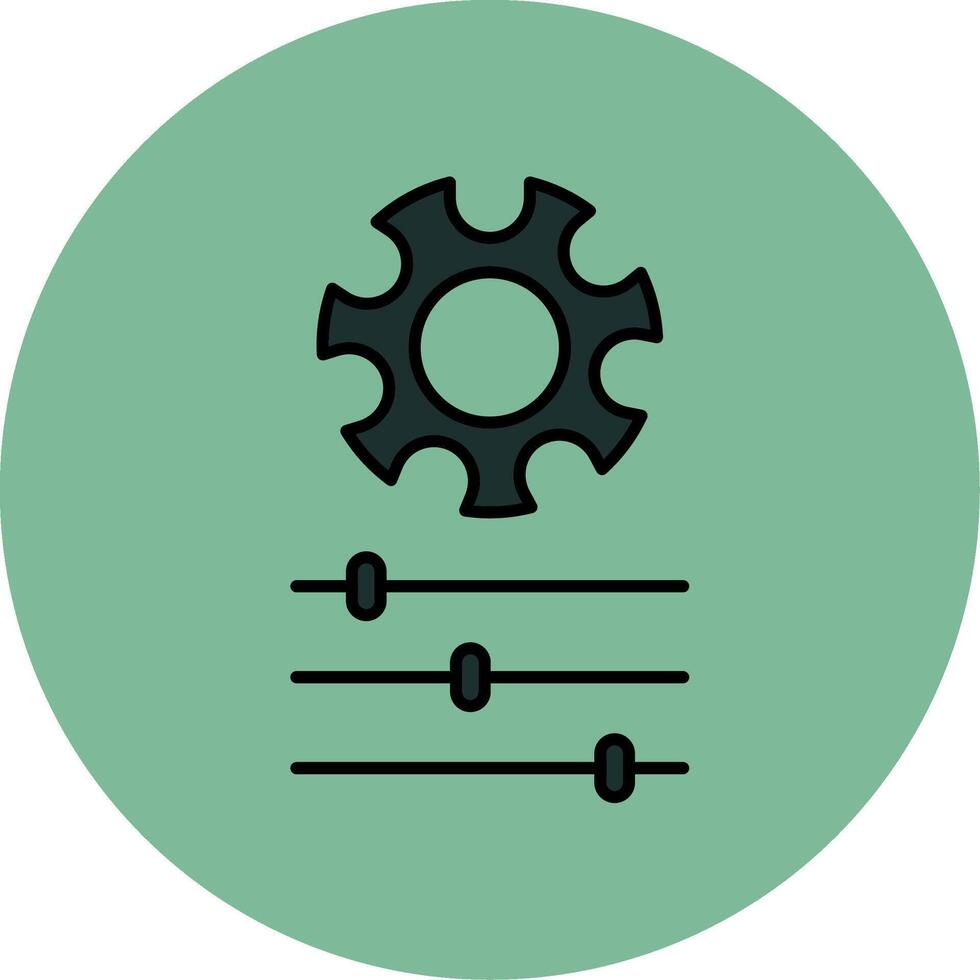 Gear Line Filled multicolour Circle Icon vector