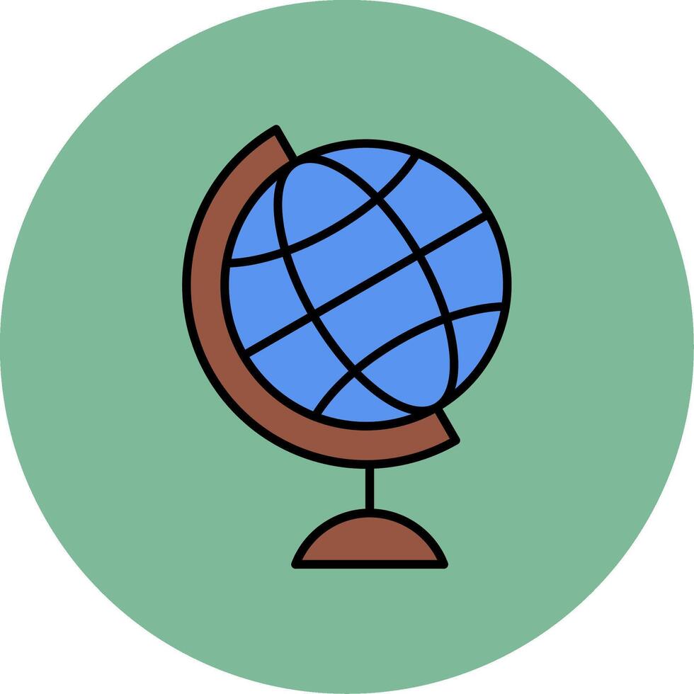 Globe Line Filled multicolour Circle Icon vector