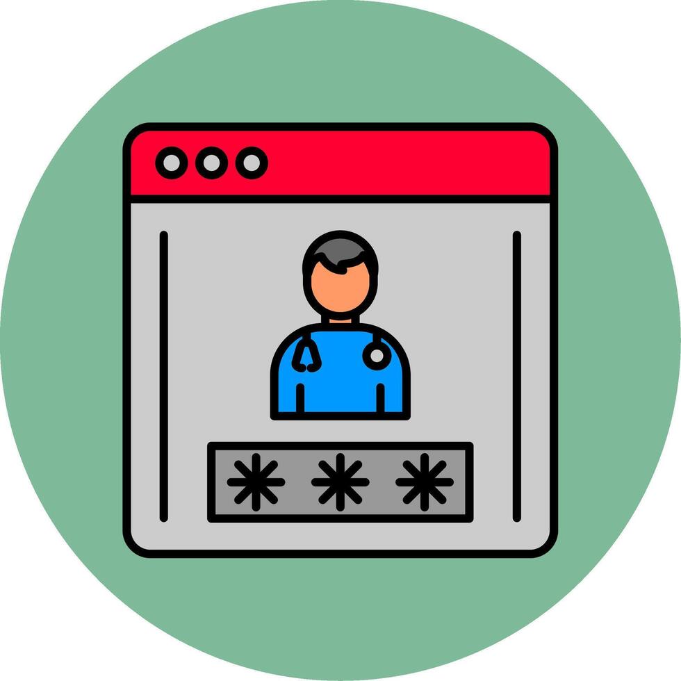 Log In Line Filled multicolour Circle Icon vector