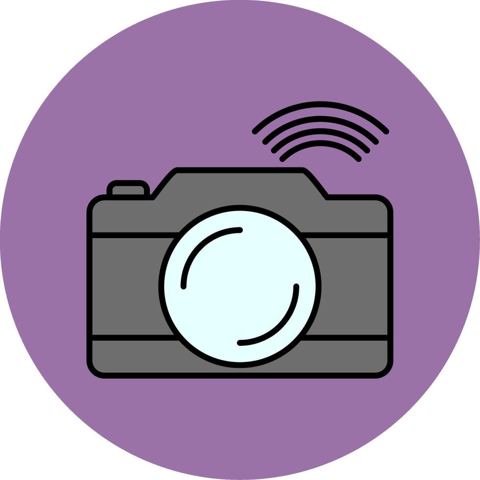Camera Line Filled multicolour Circle Icon vector