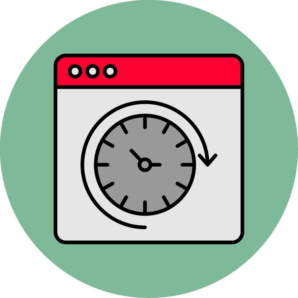 Routine Line Filled multicolour Circle Icon vector