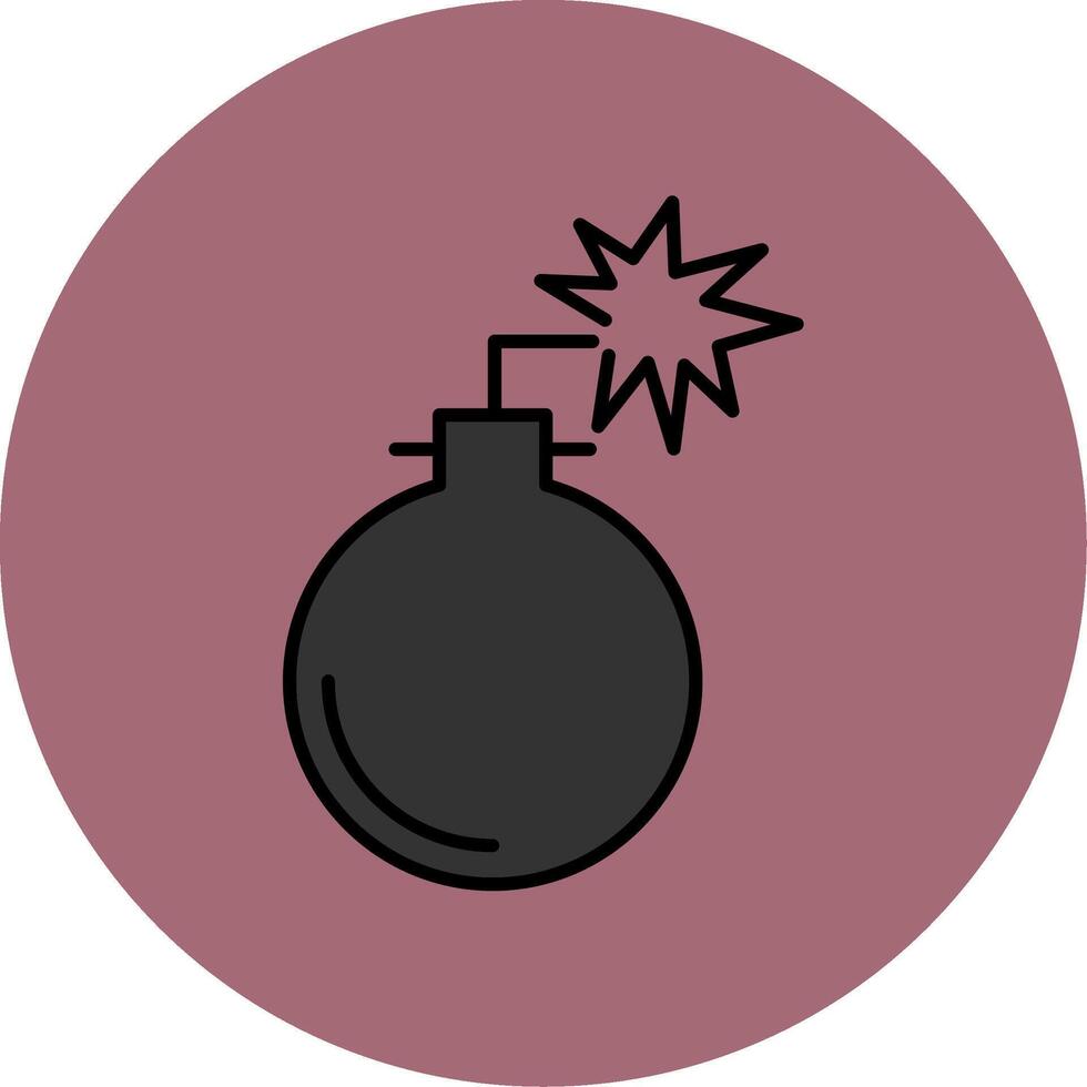 Bomb Line Filled multicolour Circle Icon vector