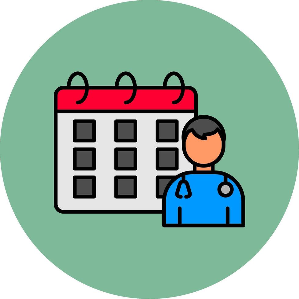 Calendar Line Filled multicolour Circle Icon vector