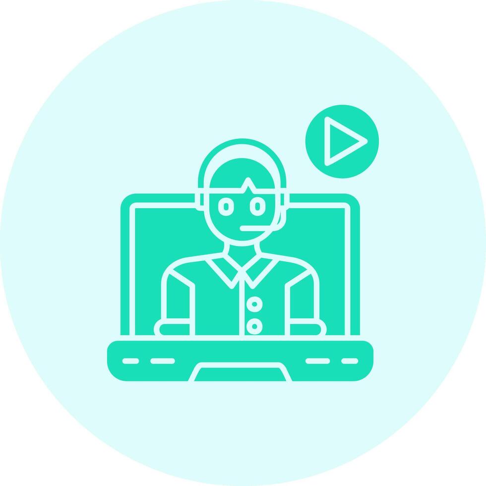 Video lecture Solid duo tune Icon vector