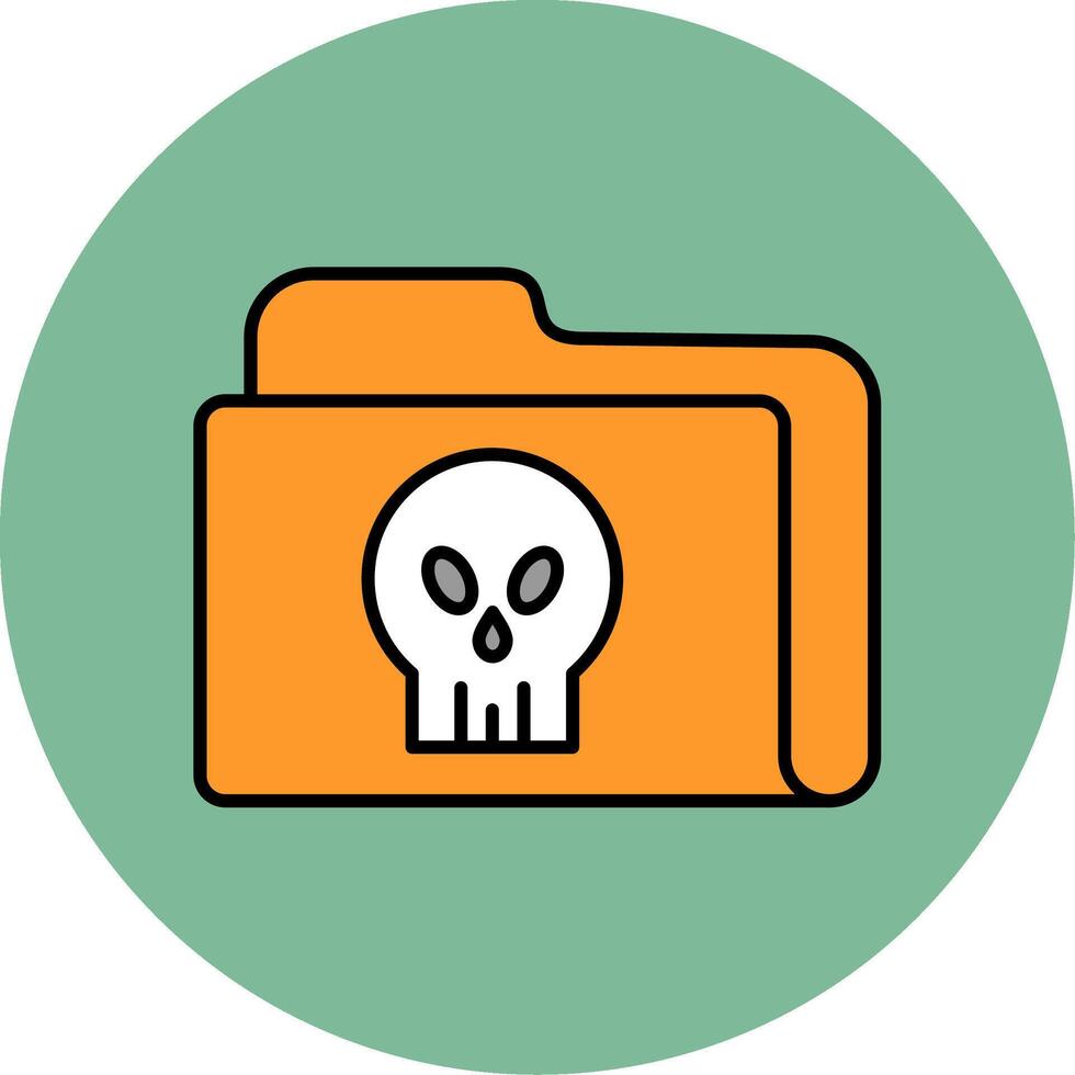 Folder Line Filled multicolour Circle Icon vector