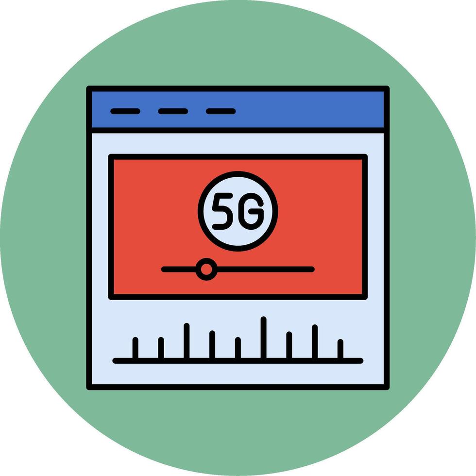 Video Player Line Filled multicolour Circle Icon vector