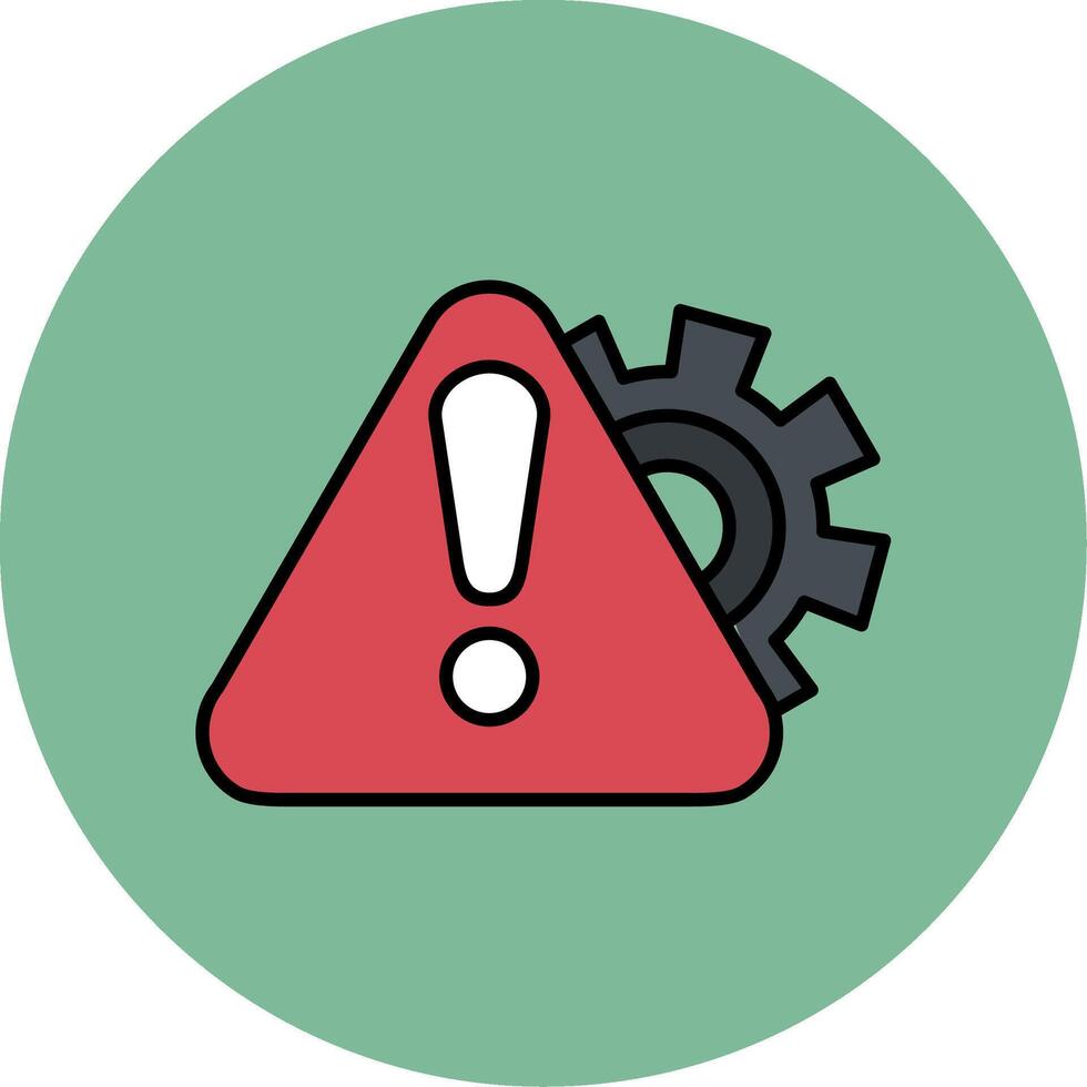 Warning Sign Line Filled multicolour Circle Icon vector