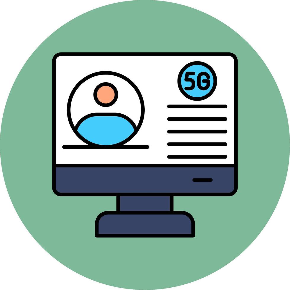 Video Conference Line Filled multicolour Circle Icon vector