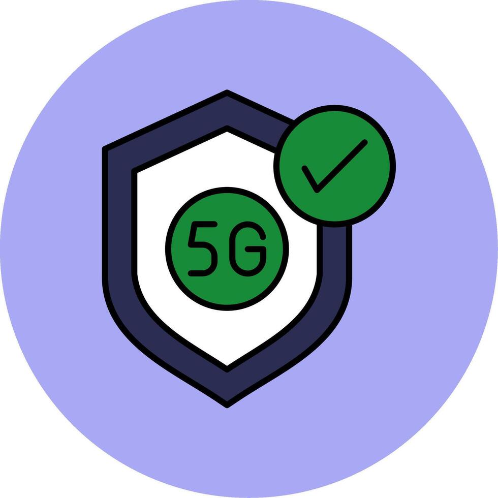 Secure Line Filled multicolour Circle Icon vector