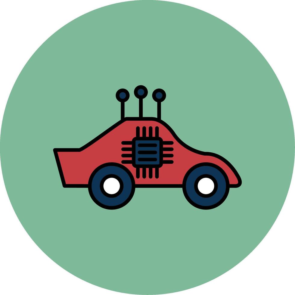 Autonomous Car Line Filled multicolour Circle Icon vector