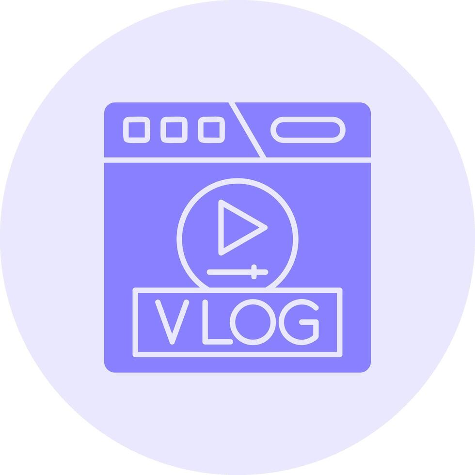 Vlog Solid duo tune Icon vector