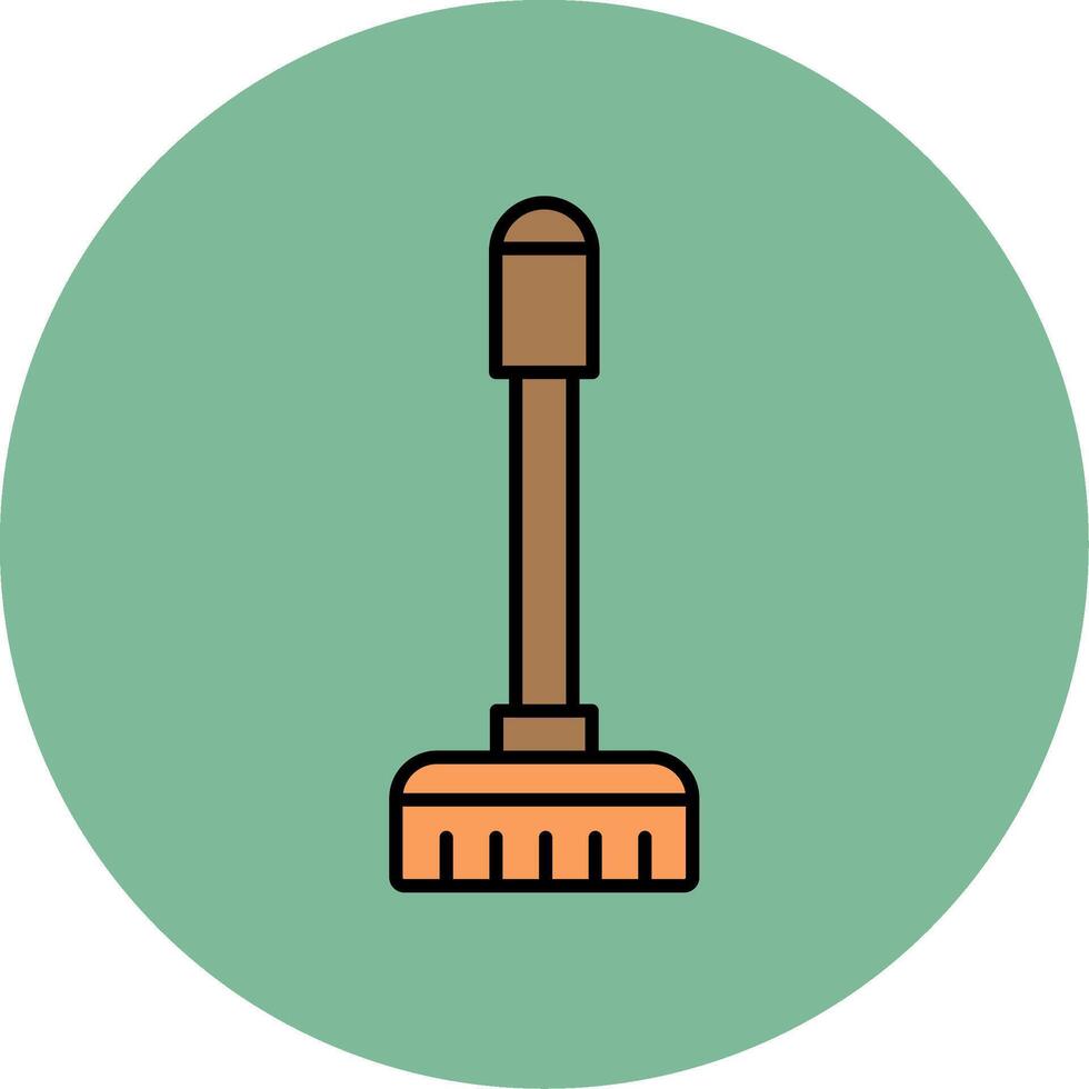 Floor Mop Line Filled multicolour Circle Icon vector
