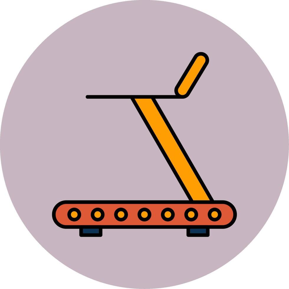 Treadmill Line Filled multicolour Circle Icon vector