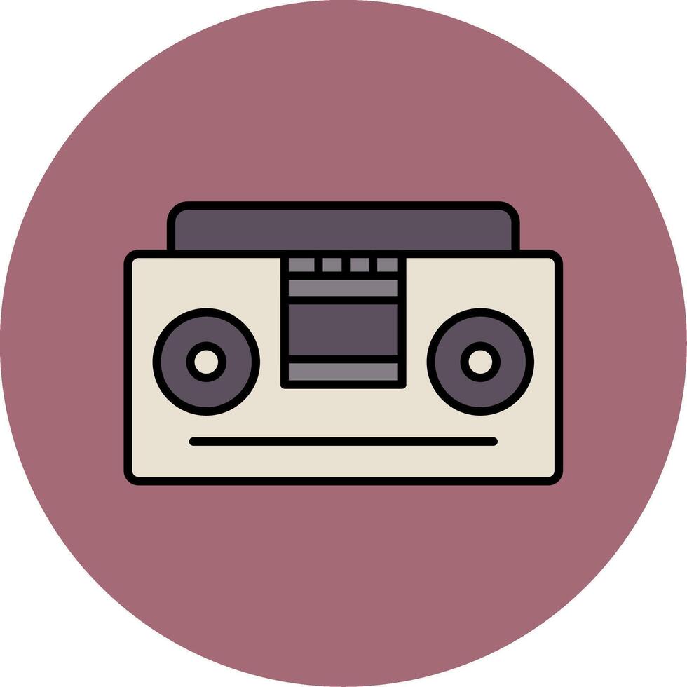 Tape Recorder Line Filled multicolour Circle Icon vector