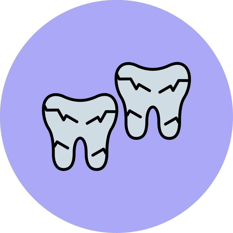 Tooth Damaged Line Filled multicolour Circle Icon vector