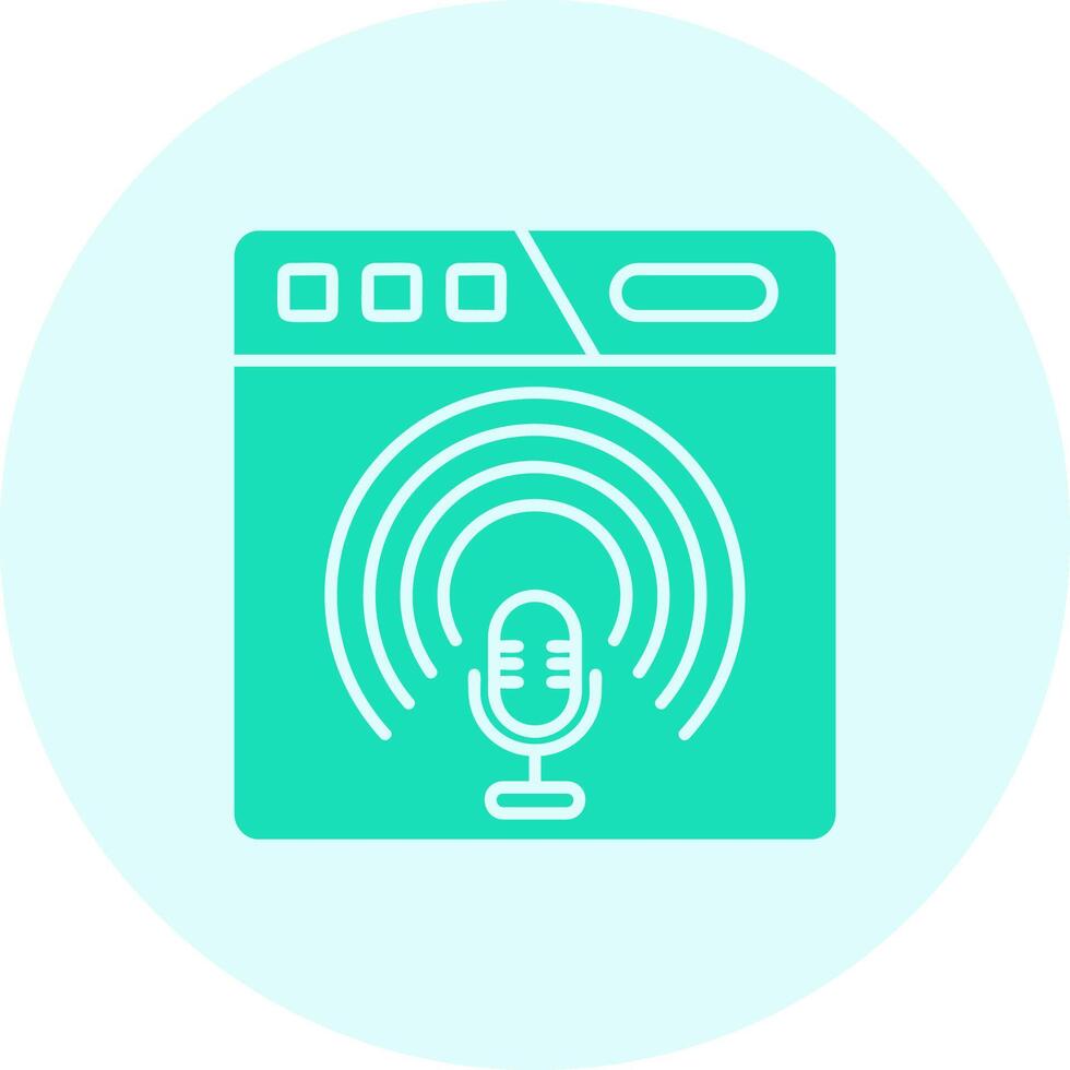 podcast Solid duo tune Icon vector