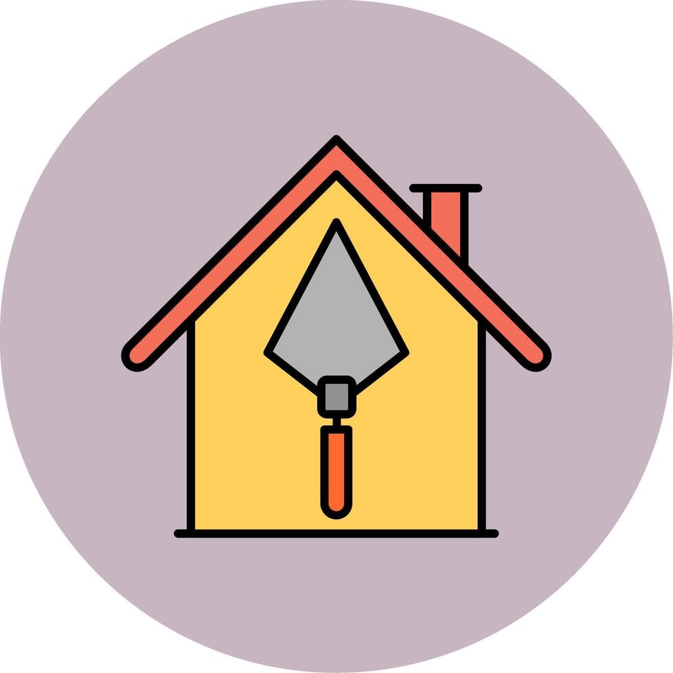 House Construction Line Filled multicolour Circle Icon vector