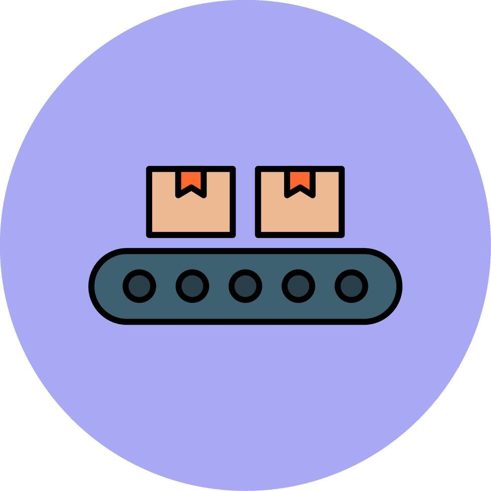 Conveyor Line Filled multicolour Circle Icon vector