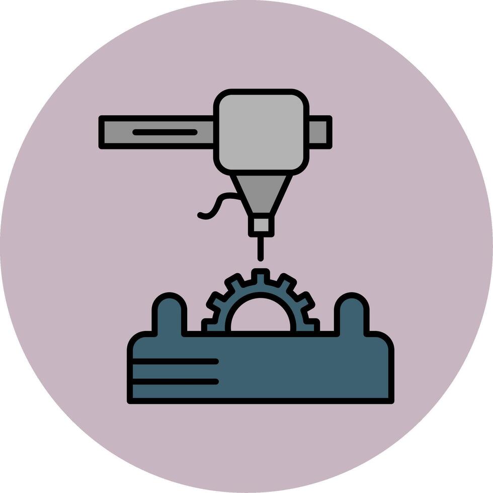 3d Printer Line Filled multicolour Circle Icon vector