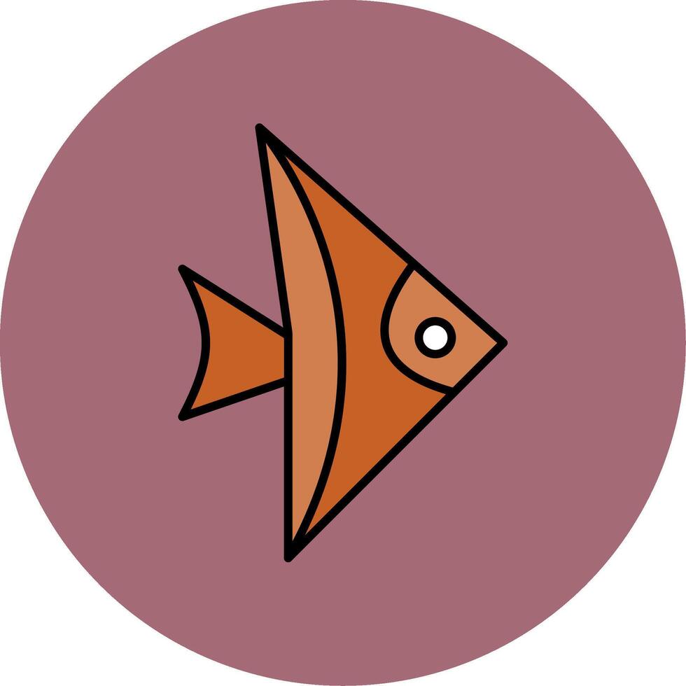 Fish Line Filled multicolour Circle Icon vector