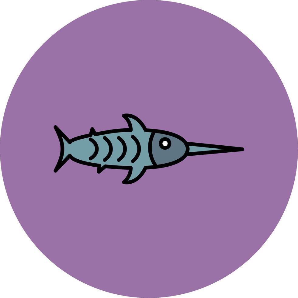 Narwhal Line Filled multicolour Circle Icon vector