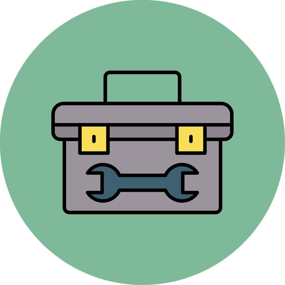 Tool Box Line Filled multicolour Circle Icon vector