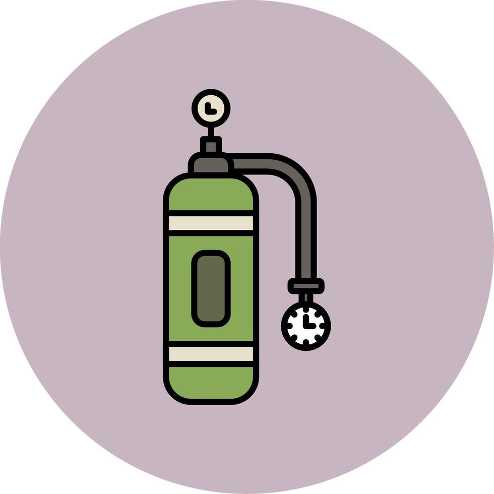 Oxygen Tank Line Filled multicolour Circle Icon vector