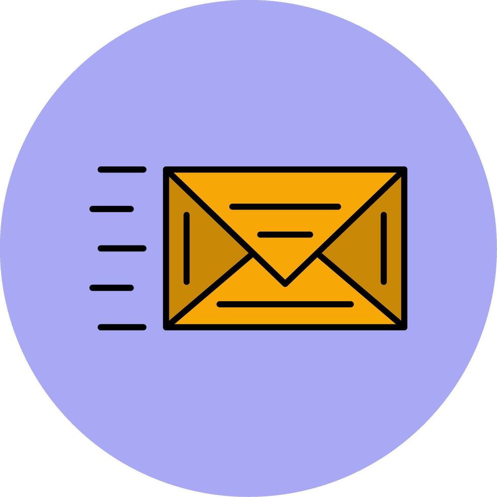 Mail Line Filled multicolour Circle Icon vector