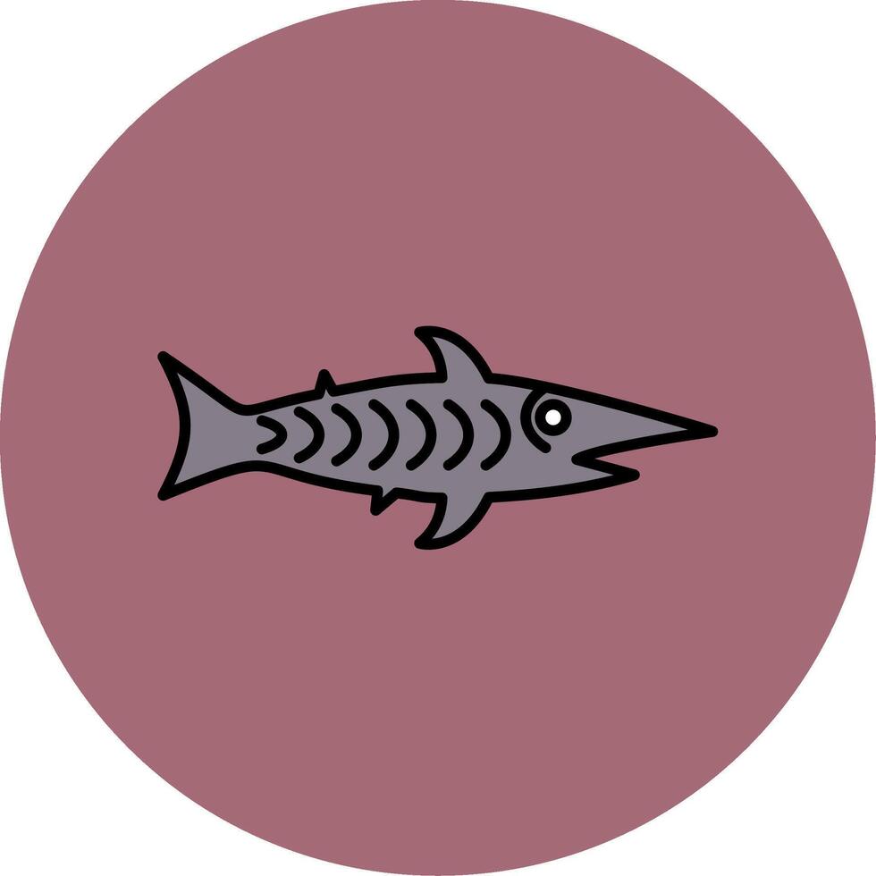 shark Line Filled multicolour Circle Icon vector