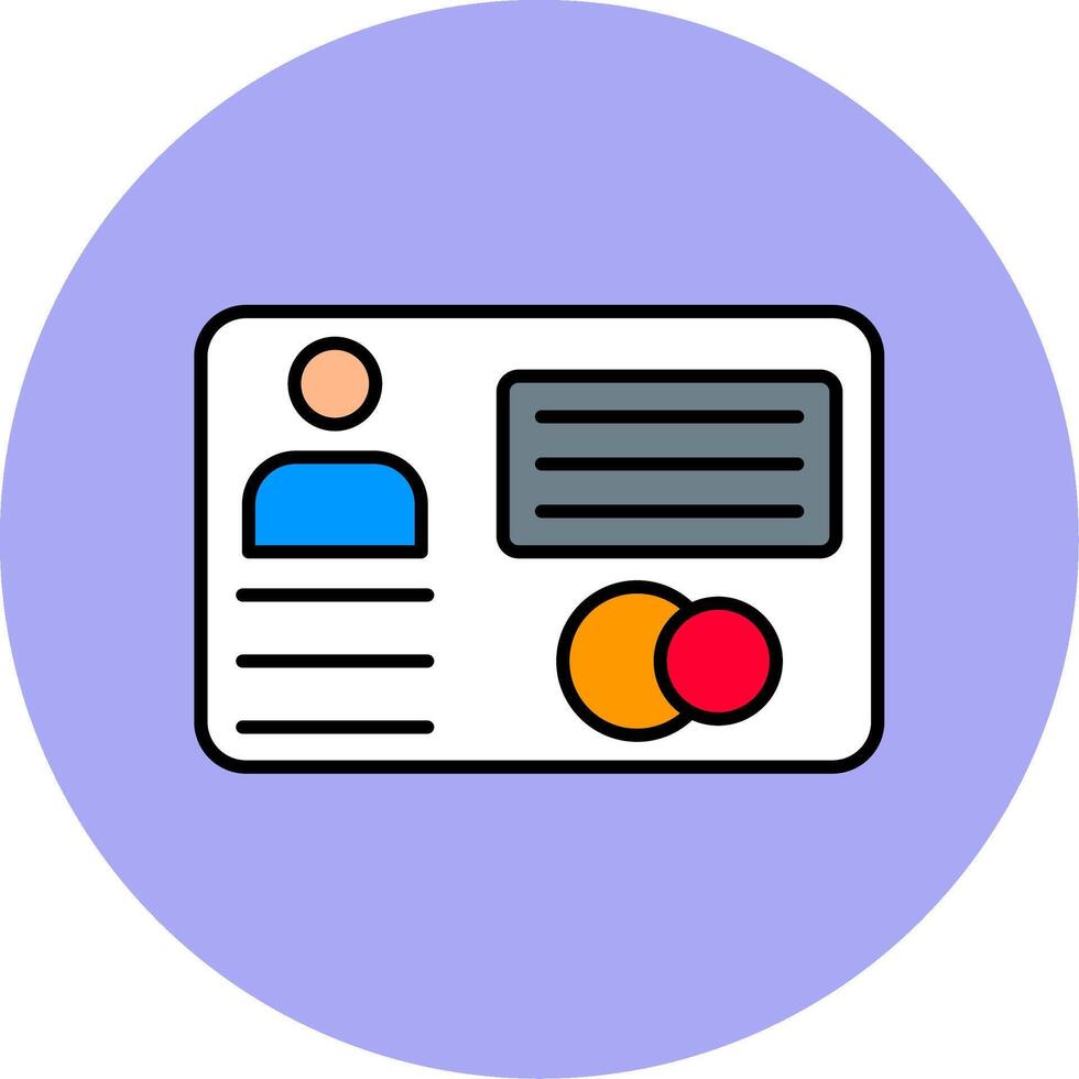 Business Card Line Filled multicolour Circle Icon vector