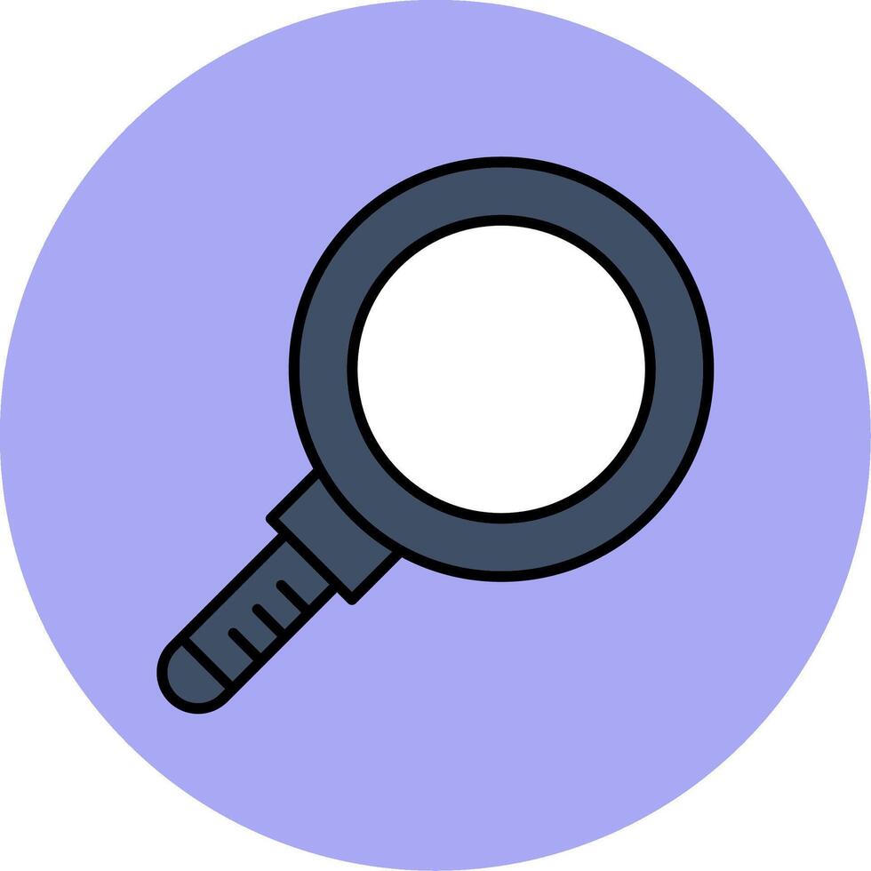 Magnifying Glass Line Filled multicolour Circle Icon vector