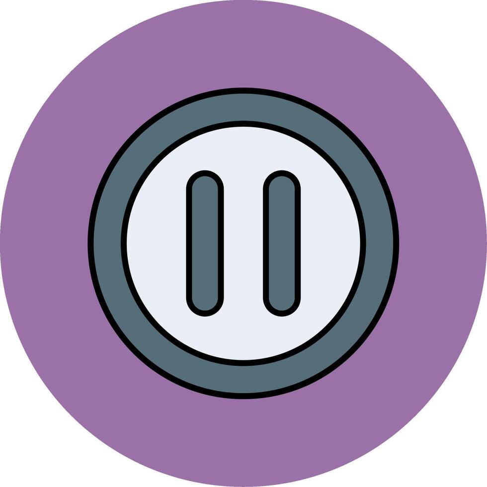 Pause Line Filled multicolour Circle Icon vector
