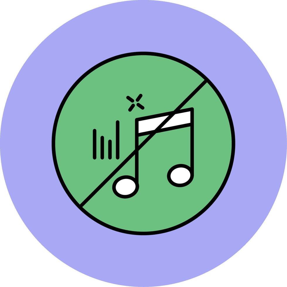 No Music Line Filled multicolour Circle Icon vector