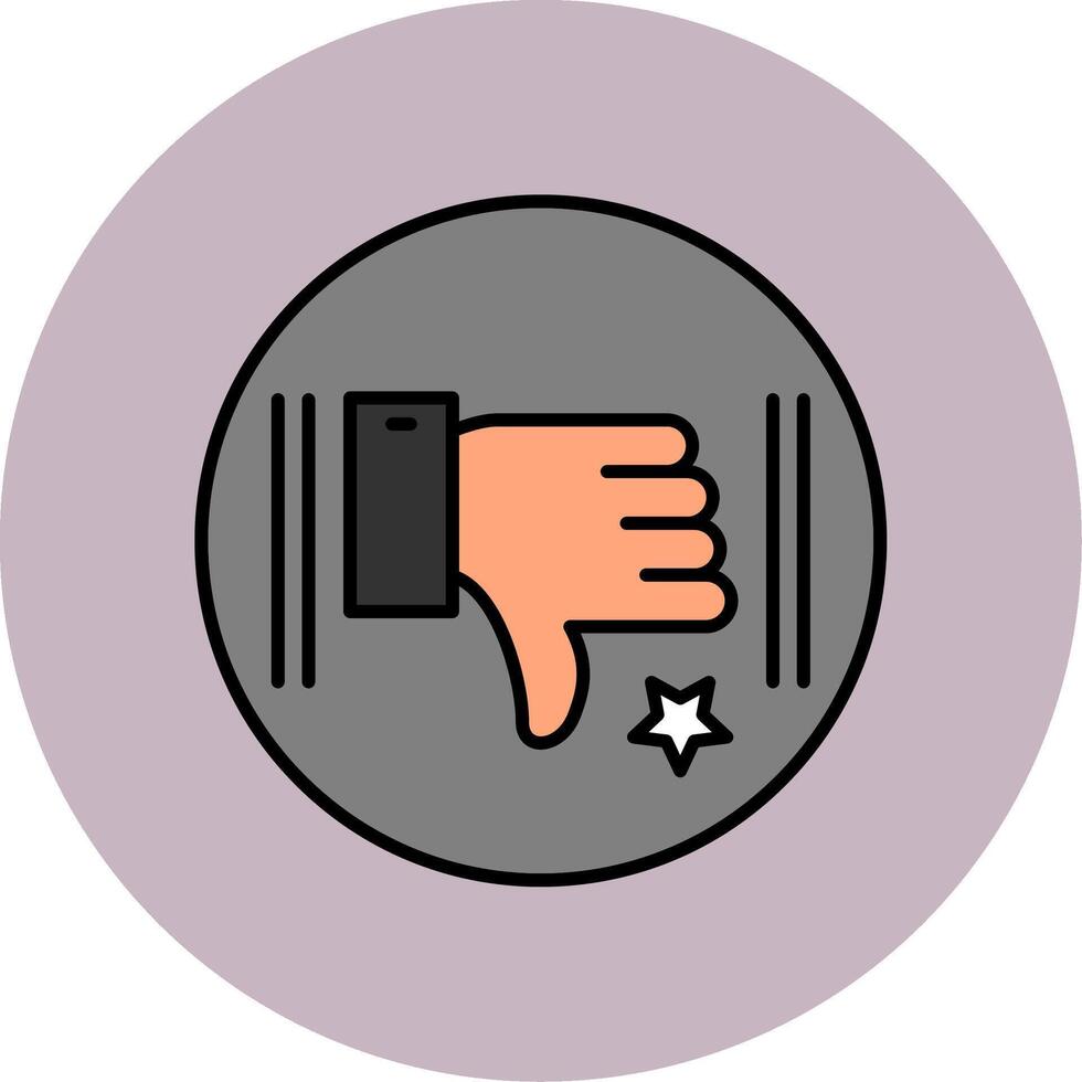 Dislike Line Filled multicolour Circle Icon vector