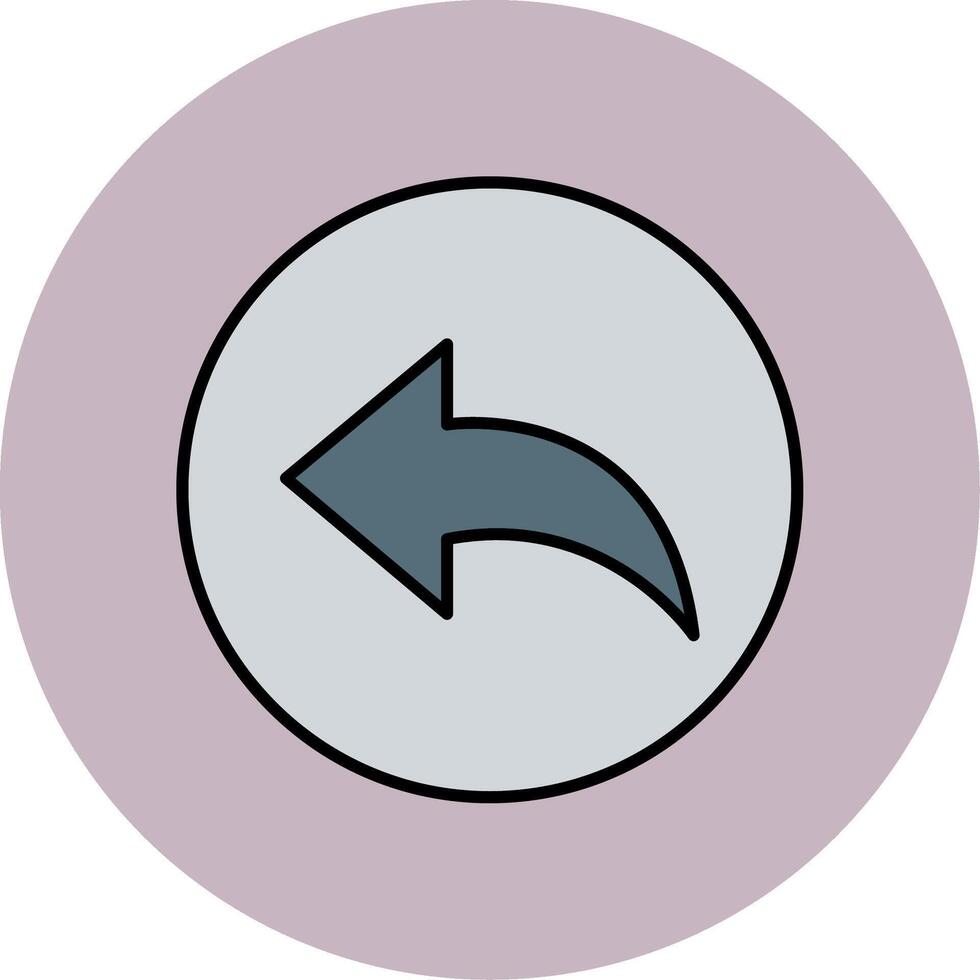 Previous Line Filled multicolour Circle Icon vector