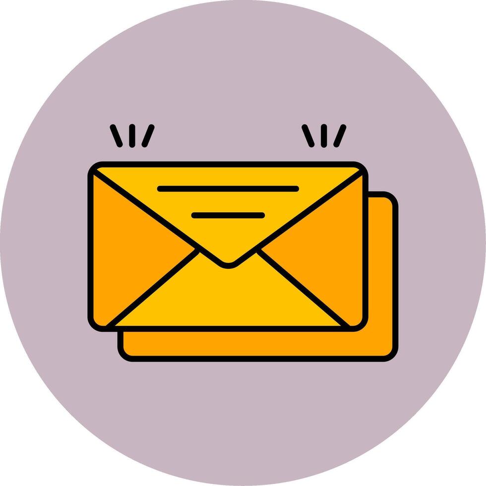 Mail Line Filled multicolour Circle Icon vector