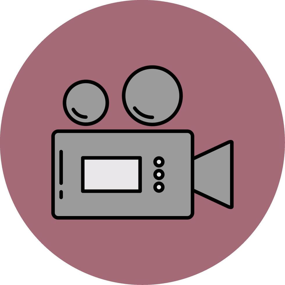 Video Camera Line Filled multicolour Circle Icon vector