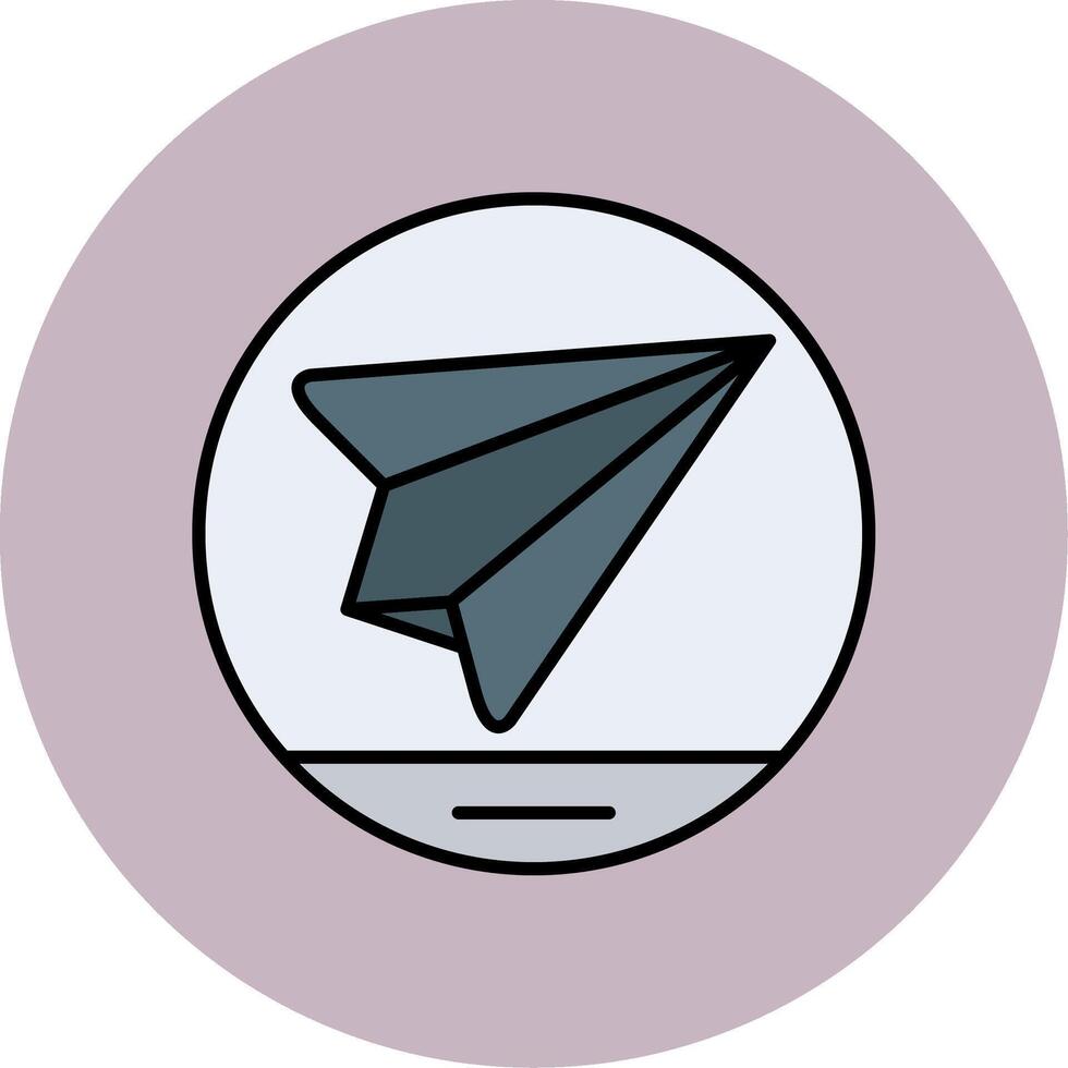 Paper Plane Line Filled multicolour Circle Icon vector