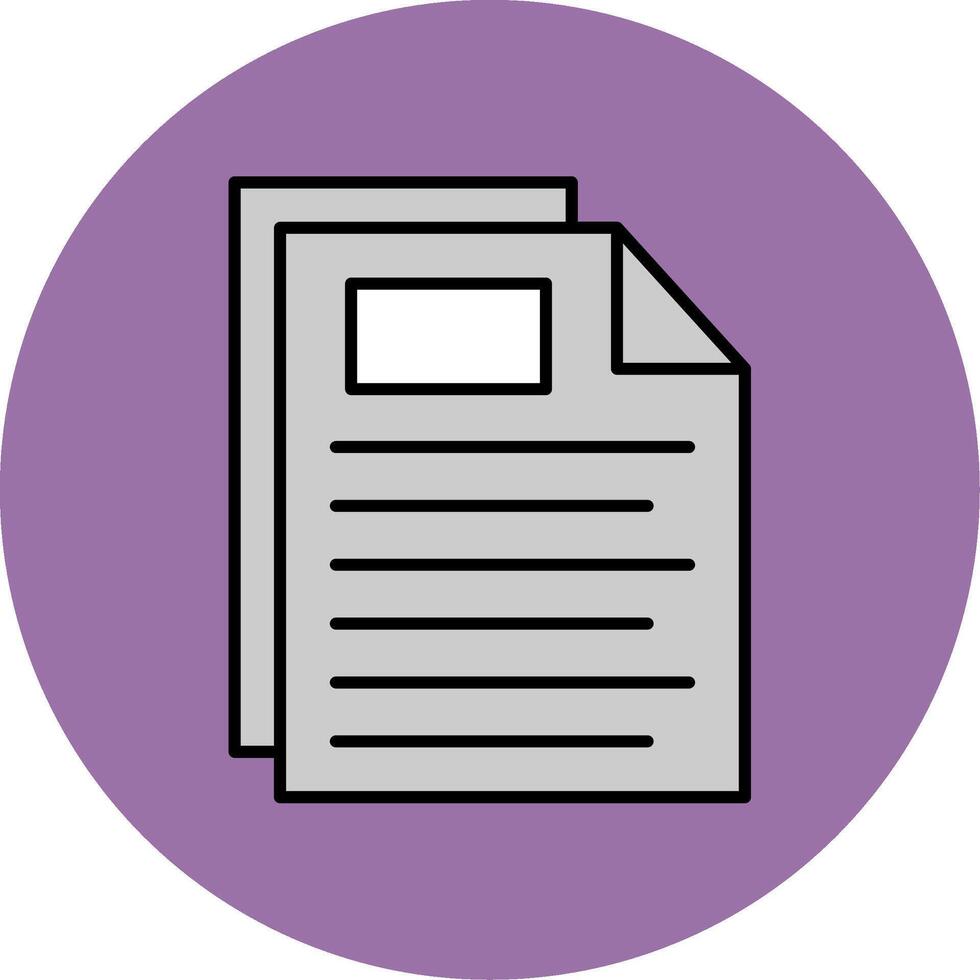Document Line Filled multicolour Circle Icon vector