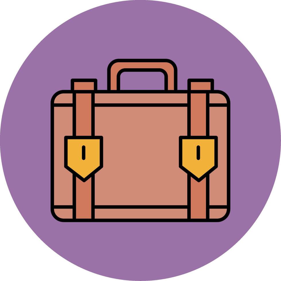 Suitcase Line Filled multicolour Circle Icon vector