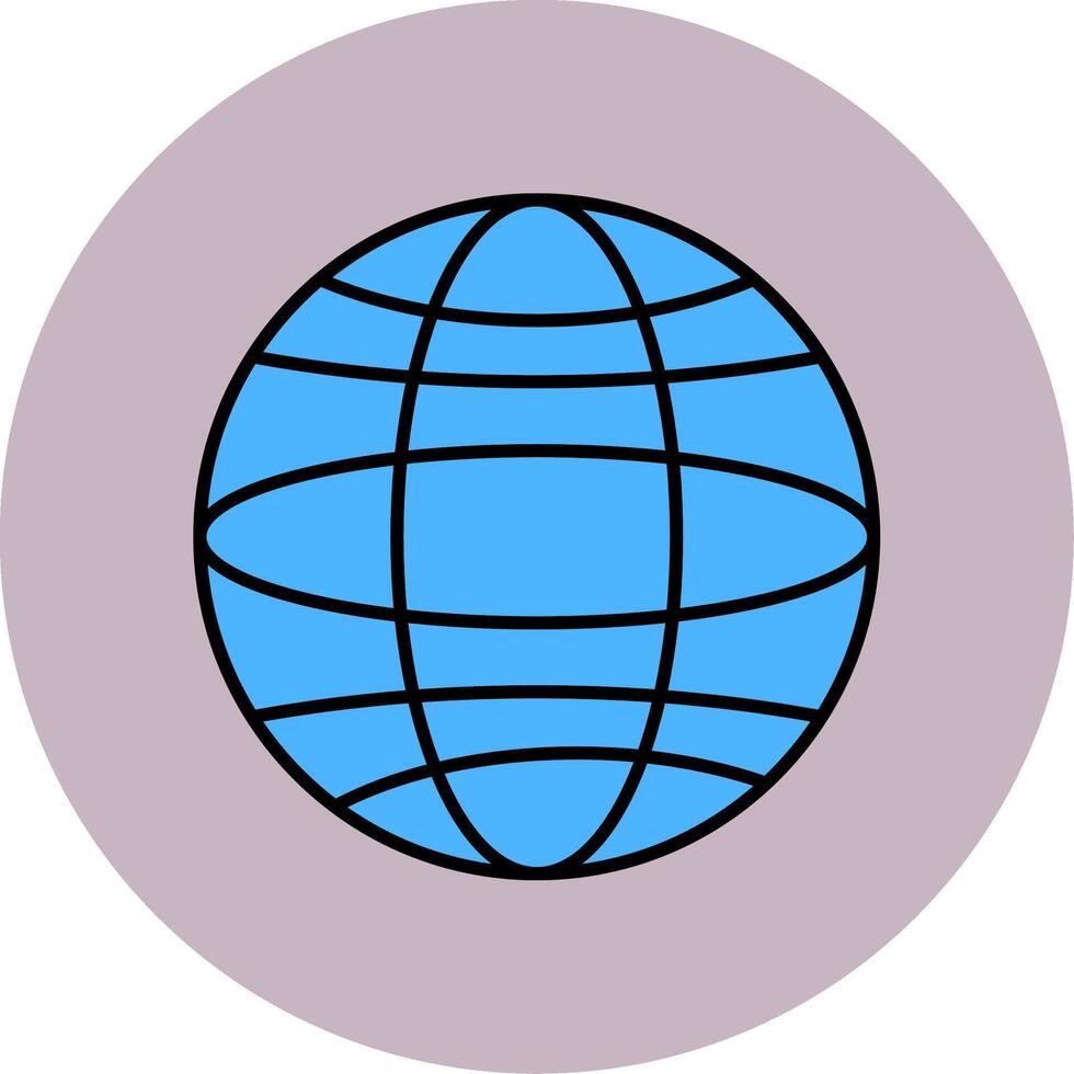 Globe Line Filled multicolour Circle Icon vector